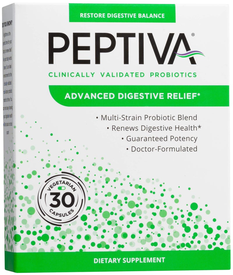 Peptiva Advanced 50 Billion CFU Probiotic Digestive Relief Clinically Validated Premium Probiotic 30ct